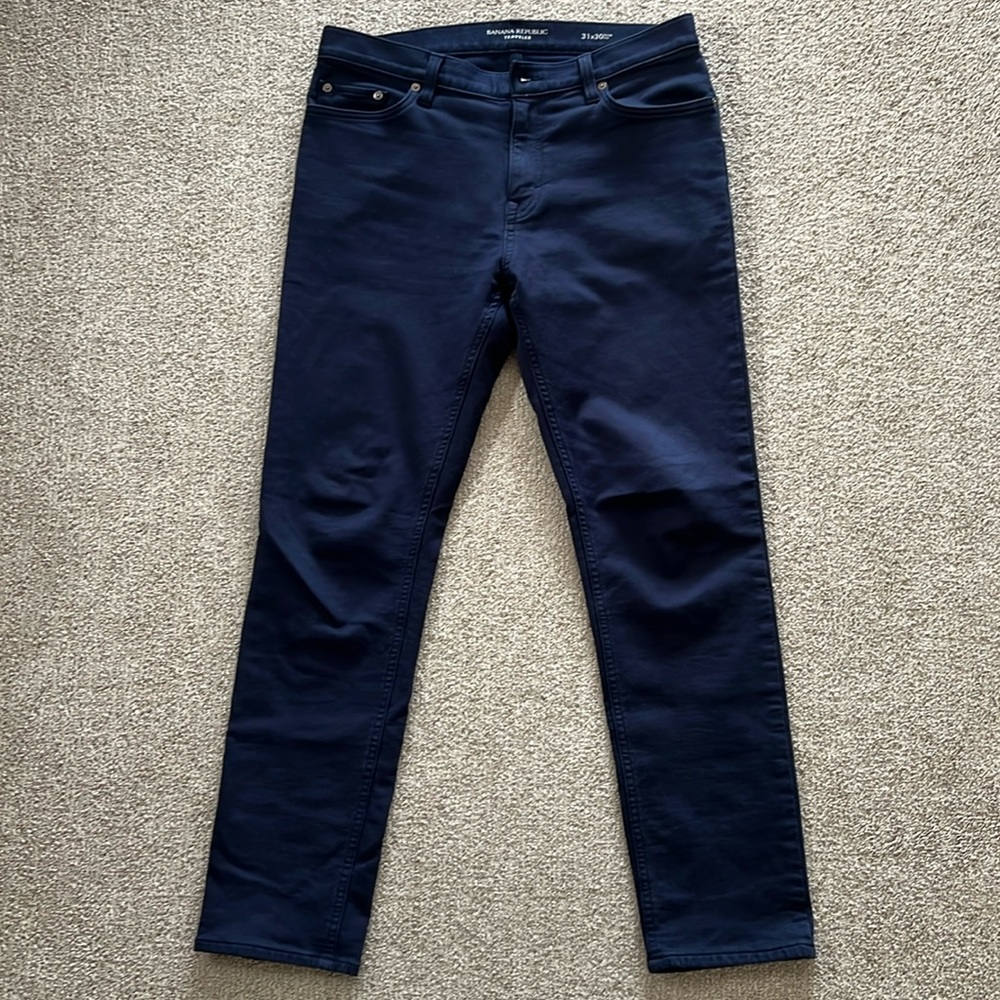 Banana Republic Blue Traveler slim fit pants 31x30